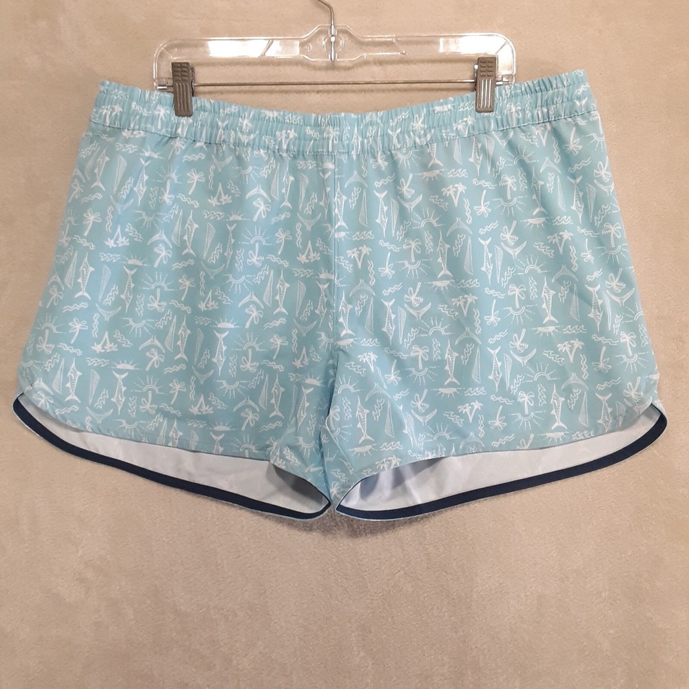 Worldwide Sportsman Womans Swim Shorts Sz.XL/Sky Blue Sunshine/UPF-50/Beach